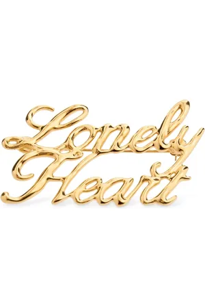 Jil Sander Akcesoria, Kobieta, Żółty, ONE SIZE, Złota Broszka Lonely Heart