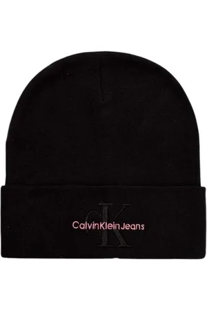 Calvin Klein Akcesoria, Kobieta, Czarny, ONE SIZE, Minimalistyczna Bawełniana Czapka z Haftowanym Logo
