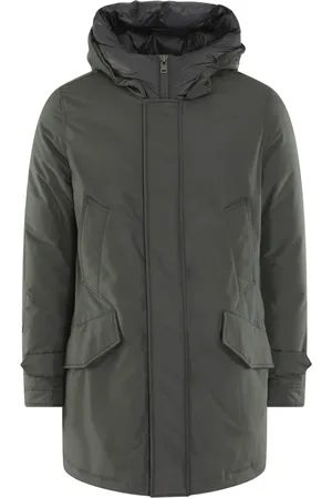 Woolrich Płaszcze, Mężczyzna, Szary, S, Parka z Wysokim Kołnierzem w Szarym