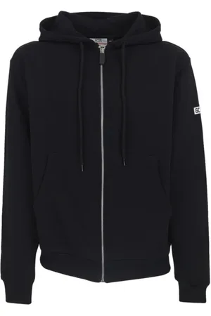 GCDS Bluzy, Mężczyzna, Czarny, S, Bawełna, Czarna Bawełniana Bluza z Detalem Logo