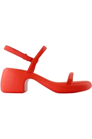 Camper Buty, Kobieta, Czerwony, 36 EU, Czerwone Slingback Okrągły Otwarty Pysk Obcasy