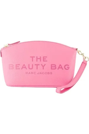Marc Jacobs Torebki, Kobieta, Różowy, ONE SIZE, Poliester, Różowa Skórzana Kosmetyczka z Kokardą