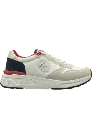 Blauer Buty, Mężczyzna, Biały, 43 EU, Nylon, Biały skórzany i nylonowy sneaker