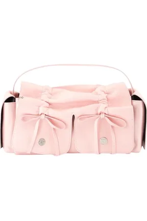Acne Studios Torebki, Kobieta, Różowy, ONE SIZE, Różowa Skórzana Torba na Ramię Multipocket
