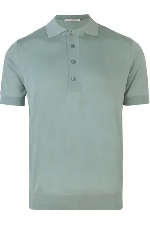 Paolo Pecora Koszulki, Mężczyzna, Zielony, L, Bawełna, Zielony Jedwab Bawełna T-shirt Polo