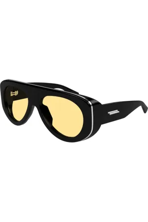 Bottega Veneta Akcesoria, unisex, Czarny, L, Odważne Okulary Pilot w Czarnym