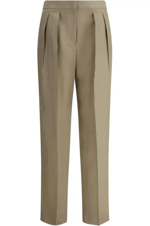 Giorgio Armani Spodnie, Kobieta, Beżowy, S, Jedwabne Spodnie z Plisami