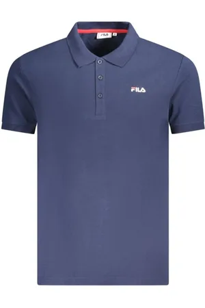 Fila Koszulki, Mężczyzna, Niebieski, L, Niebieska Bawełniana Koszulka Polo z Haftem