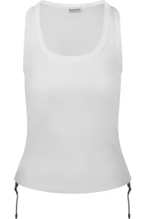 Burberry Koszulki, Kobieta, Biały, L, Top tankowy w stylu kredy