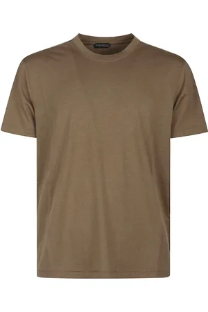 Tom Ford Koszulki, Mężczyzna, brązowy, M, Luźny Bawełniany T-shirt