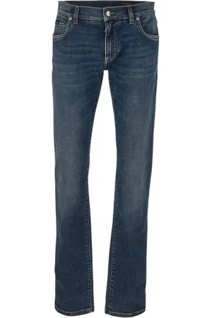 Dolce & Gabbana Jeansy, Mężczyzna, Niebieski, 2XL, Stretch Slim-fit Jeansy