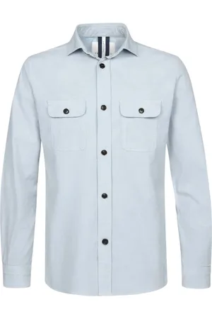 Profuomo Kurtki, Mężczyzna, Niebieski, XL, Niebieska Koszula Overshirt Modny Model