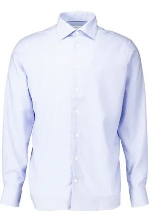 Eton Koszule, Mężczyzna, Niebieski, 4XL, Koszula w Półgładki Dobby Jasnoniebieska