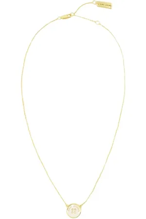 Marc Jacobs Akcesoria, Kobieta, Żółty, ONE SIZE, Mosiężny Naszyjnik z Guzikiem