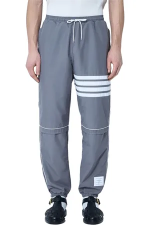 Thom Browne Spodnie, Mężczyzna, Szary, M, Spodnie Treningowe Four-Bar Ripstop