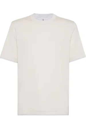 Brunello Cucinelli Koszulki, Mężczyzna, Biały, S, Białe T-shirty i Pola