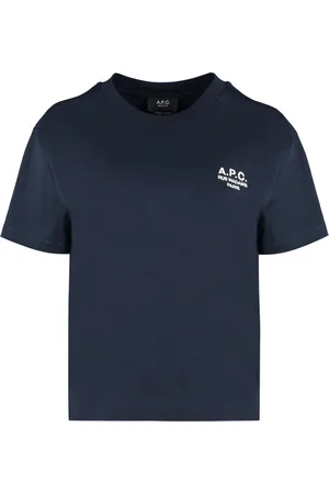 A.P.C. Koszulki, Kobieta, Niebieski, M, Bawełna, Krótki T-shirt