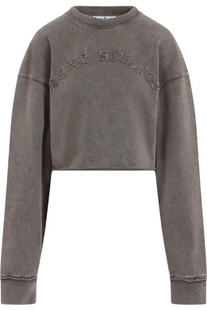 Acne Studios Bluzy, Kobieta, brązowy, M, Bawełna, Logo Sweater