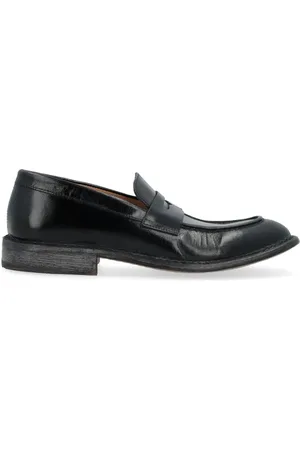 Moma Buty, Mężczyzna, Czarny, 44 EU, Skóra, Vintage Czarne Skórzane Mokasyny