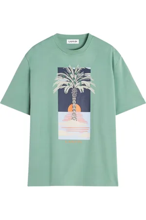 Lanvin Koszulki, Mężczyzna, Zielony, M, Bawełna, Morski Zielony T-shirt z Okrągłym Dekoltem