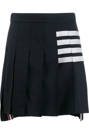 Thom Browne Spódnice, Kobieta, Niebieski, S, Wełna, Wełniana spódnica Logo