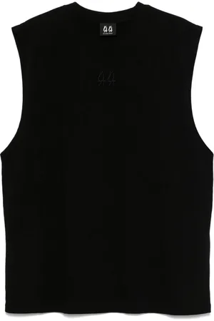 44 Label Group Koszulki, Mężczyzna, Czarny, S, Bawełna, Czarna bawełniana kamizelka z nadrukiem logo