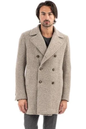 TAGLIATORE Płaszcze, Mężczyzna, Beżowy, S, Wełna, Oversized Parka Coat