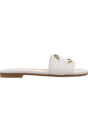Moncler Buty, Kobieta, Biały, 36 EU, Skóra, Białe skórzane klapki w stylu Bell