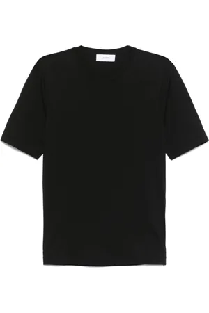 LARDINI Koszulki, Mężczyzna, Czarny, L, Bawełna, Czarny T-shirt Fashion z Rozcięciem po Bokach