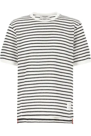 Thom Browne Koszulki, Mężczyzna, Niebieski, L, Bawełna, Casualowa koszulka bawełniana