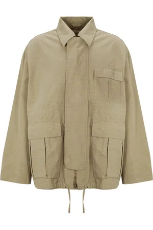 Acne Studios Kurtki, Mężczyzna, Beżowy, L, Bawełna, Wzmocniona Kurtka Bawełniana