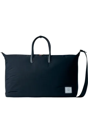 Thom Browne Torebki, Mężczyzna, Czarny, ONE SIZE, Poliester, Torba Podróżna z Naszywką Logo