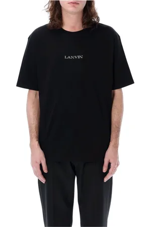 Lanvin Koszulki, Mężczyzna, Czarny, M, Bawełna, Klasyczna koszulka T-Shirt z logo