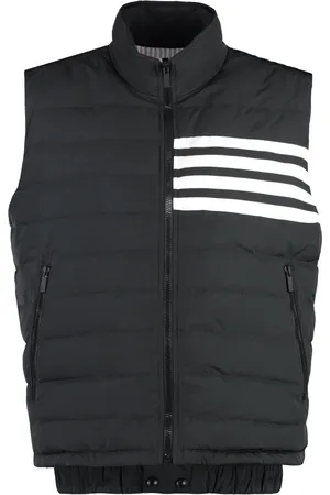 Thom Browne Kurtki, Mężczyzna, Szary, L, Wełna, Kamizelka Field Vest z trójkolorowym detalem