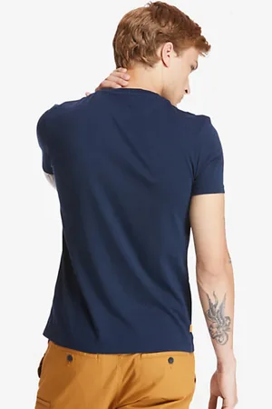 Timberland Koszulki, Mężczyzna, Niebieski, S, Bawełna, Bawełniana Koszulka T-Shirt