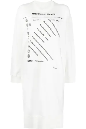 Maison Margiela Sukienki, Kobieta, Biały, S, Bawełna, Casualowa biała bawełniana sukienka midi