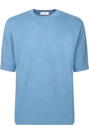 LARDINI Koszulki, Mężczyzna, Niebieski, M, Bawełna, Niebieski T-Shirt