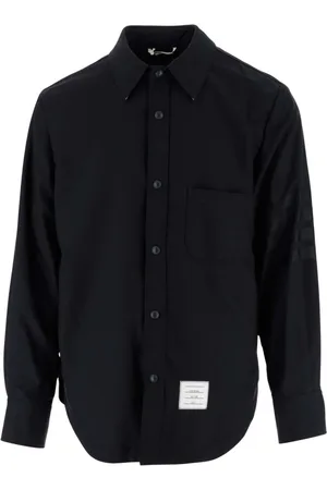Thom Browne Koszule, Mężczyzna, Niebieski, S, Wełna, Koszula Casualowa