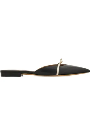 Salvatore Ferragamo Buty, Kobieta, Czarny, 39 1/2 EU, Skóra, Giulye Plana Czarne Klapki
