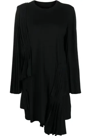 Maison Margiela Sukienki, Kobieta, Czarny, S, Bawełna, Casualowa czarna sukienka midi z bawełny