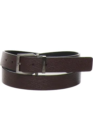 Salvatore Ferragamo Akcesoria, Mężczyzna, brązowy, 90 CM, Skóra, Dwustronny pasek ze sprzączką geometryczną