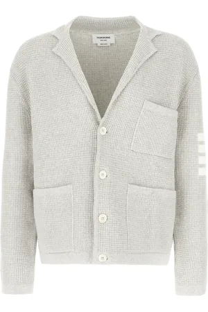 Thom Browne Swetry, Mężczyzna, Szary, M, Bawełna, Kardigan