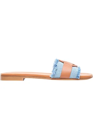 Moncler Buty, Kobieta, Niebieski, 38 EU, Skóra, Klapki Bell