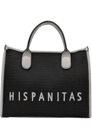 Hispanitas Torebki, Kobieta, Czarny, ONE SIZE, Czarna siatkowa torba shopper z logo