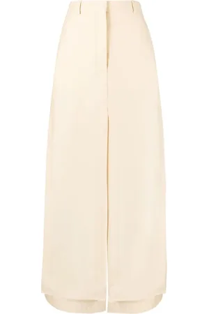 Lanvin Spodnie, Kobieta, Beżowy, M, Spodnie Maxi A-line z Rozcięciem