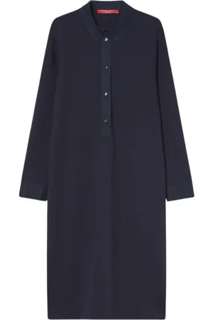 Persona by Marina Rinaldi Sukienki, Kobieta, Niebieski, M, Elegancka Sukienka-Koszula z Guzikami