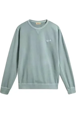 Woolrich Bluzy, Mężczyzna, Niebieski, M, Logo Bawełniany Sweter