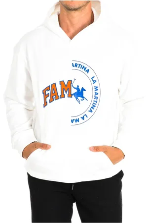La Martina Bluzy, Mężczyzna, Biały, 2XL, Bawełna, Cloud Dancer Man Oversized Cotton Hoodie