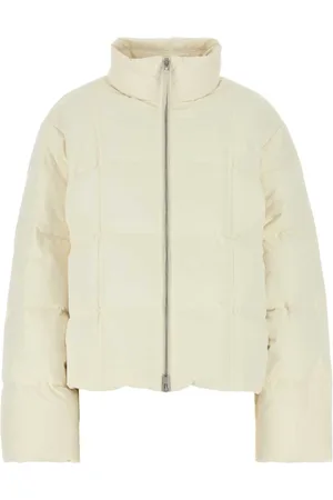 Jil Sander Kurtki, Kobieta, Beżowy, XS, Poliester, Ivory Poliester Puchowa Kurtka