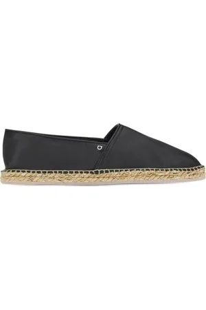 Salvatore Ferragamo Buty, Mężczyzna, Czarny, 42 EU, Skóra, Espadryle z logo Gancini